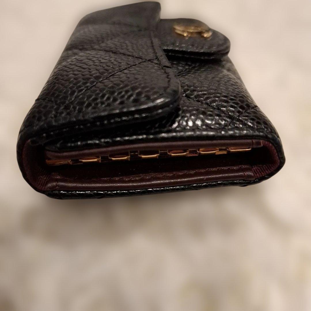 付属品完備キーケース CHANEL　キャビアスキン A31503　キーケース
