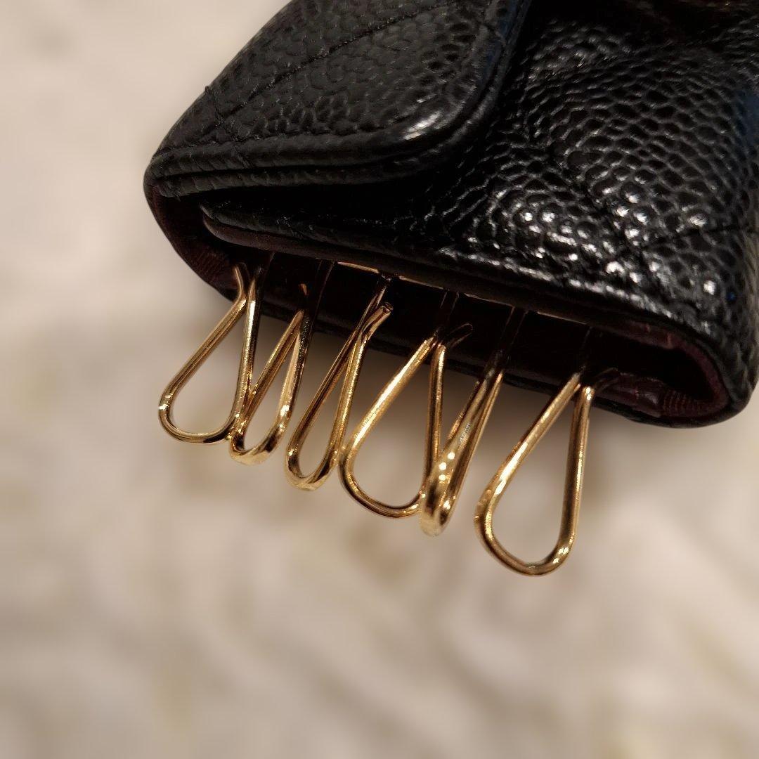 付属品完備キーケース CHANEL　キャビアスキン A31503　キーケース