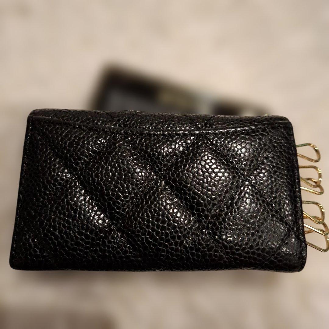 付属品完備キーケース CHANEL　キャビアスキン A31503　キーケース