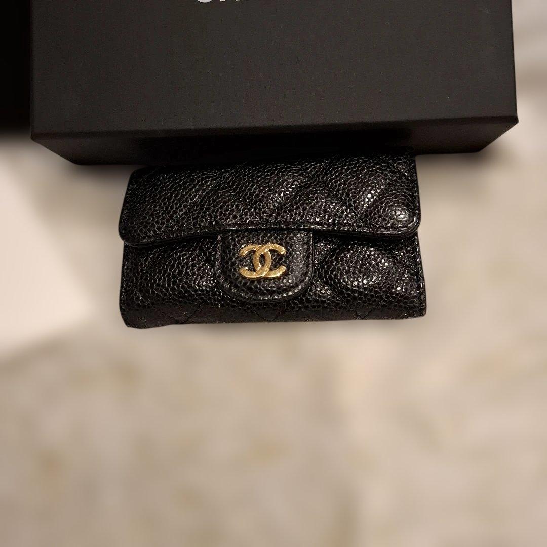 付属品完備キーケース CHANEL　キャビアスキン A31503　キーケース