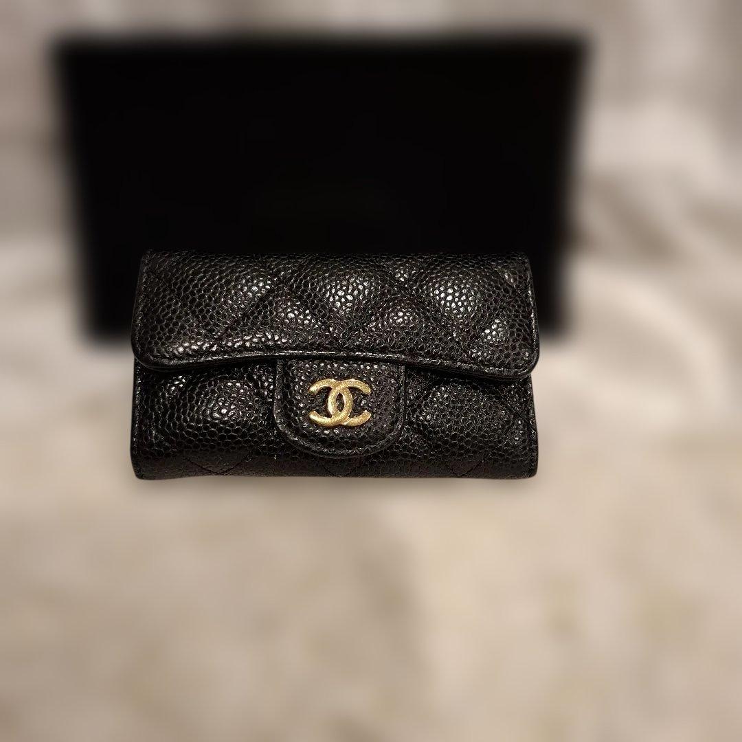 付属品完備キーケース CHANEL　キャビアスキン A31503　キーケース
