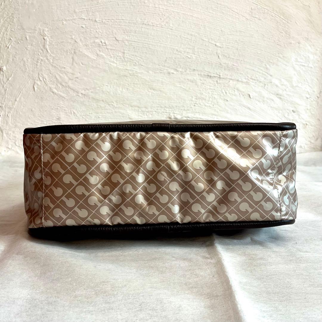 ゲラルディーニトートバッグソフティPVCレザーベージュブラウンダークブラウン