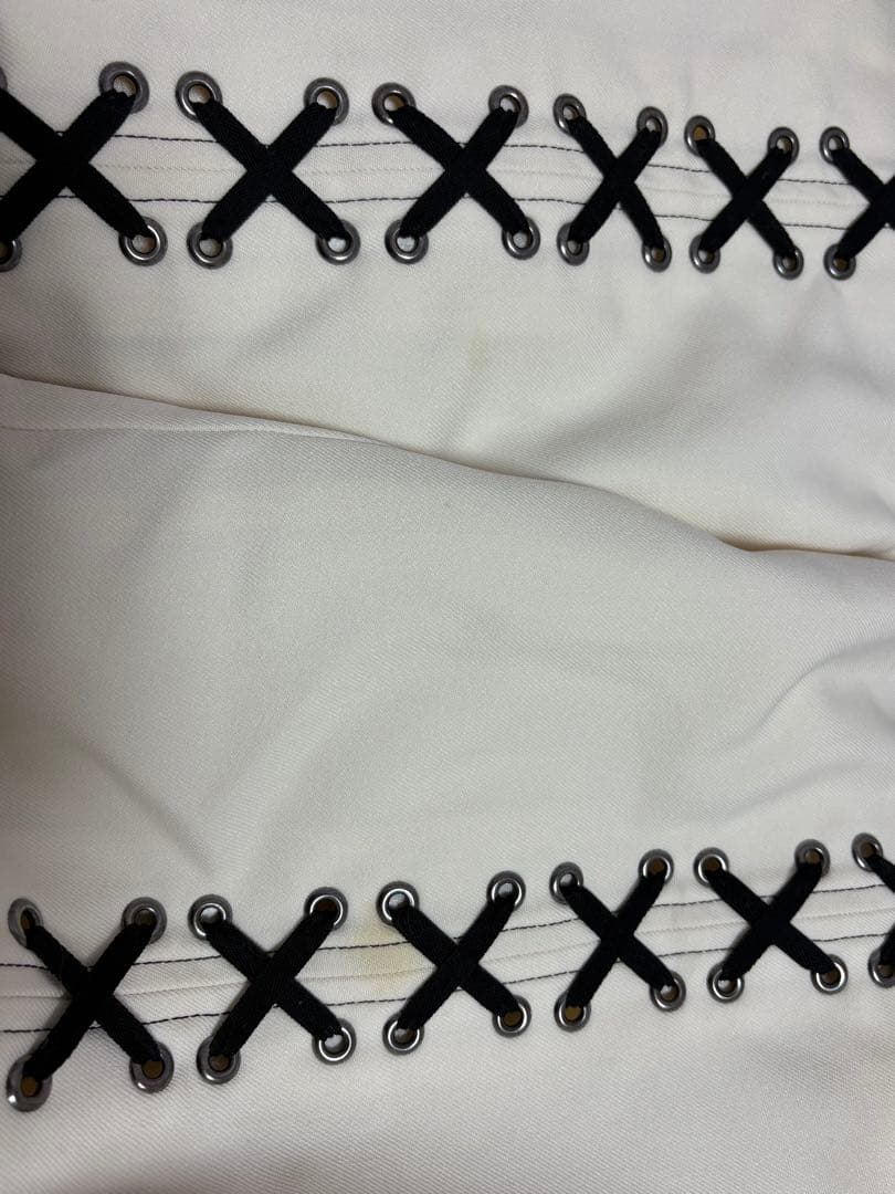 rurumu: lace up emb PT ホワイト