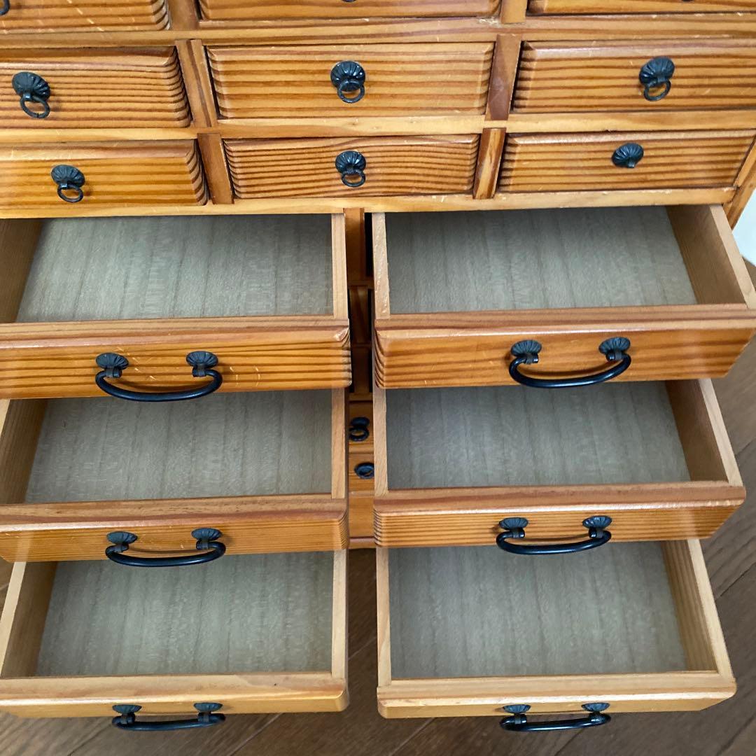 薬箪笥　木製和風デザイン23引き出し　チェスト　小箪笥