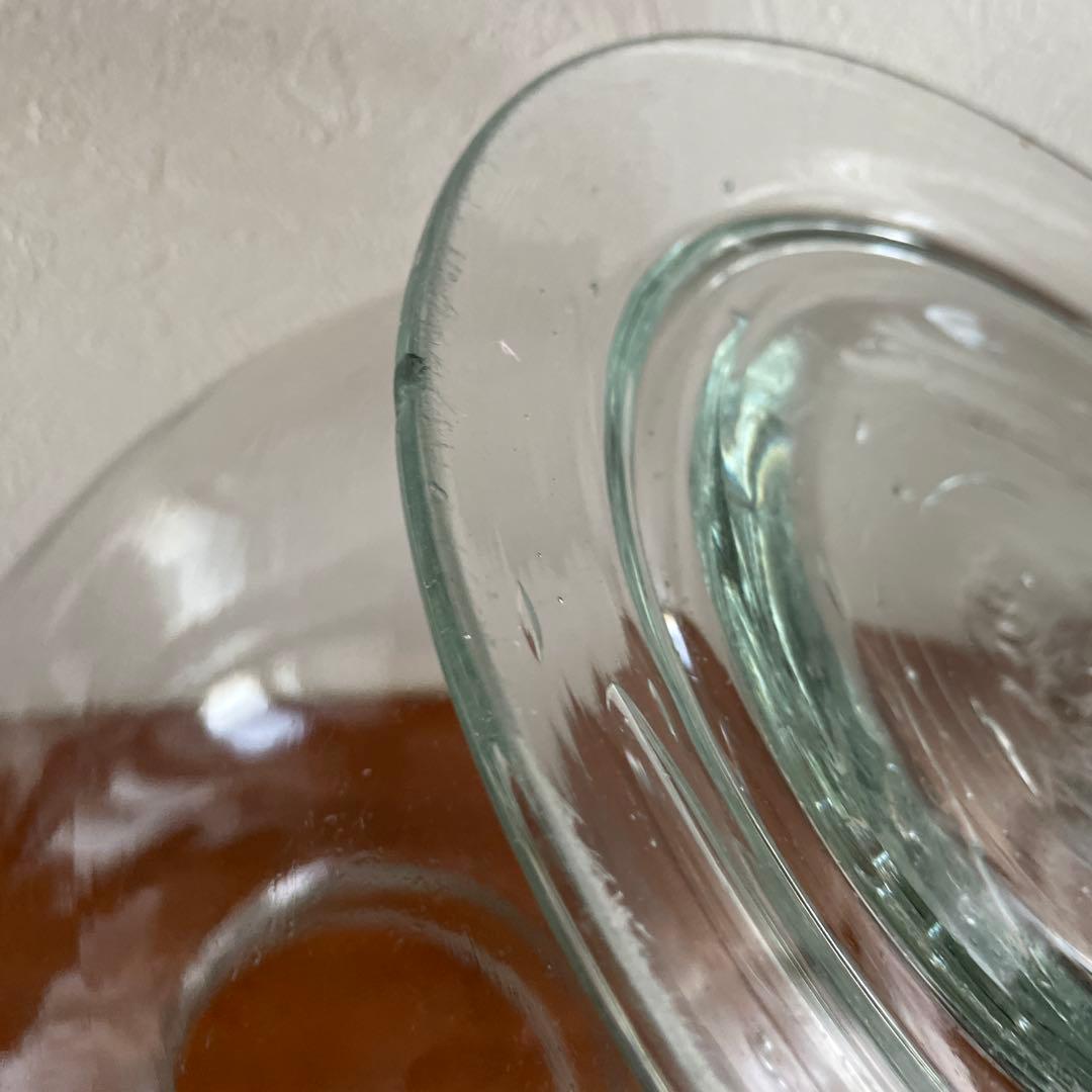 大きなガラスキャニスター 蓋付き　地球瓶　脚付き