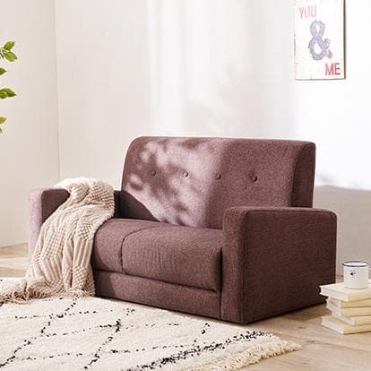 こゆき【新品フォロー割】北欧風 2人掛け コンパクトソファ ブラウン