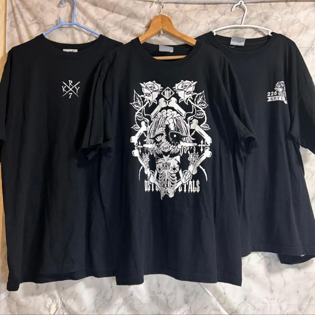 ブラックTシャツ 3枚セット グラフィックプリント