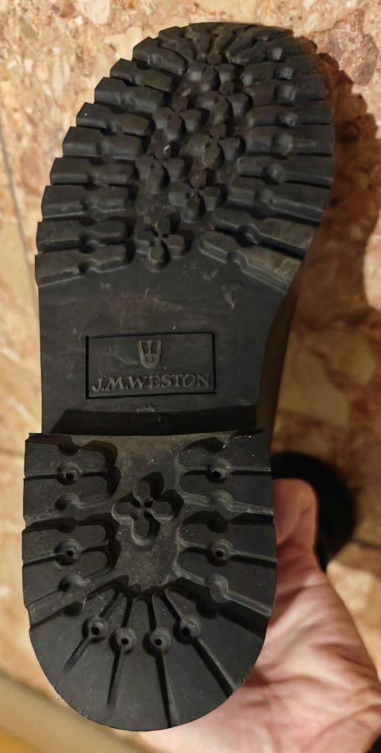 J.M. Weston 黒 レースアップ デッキシューズ