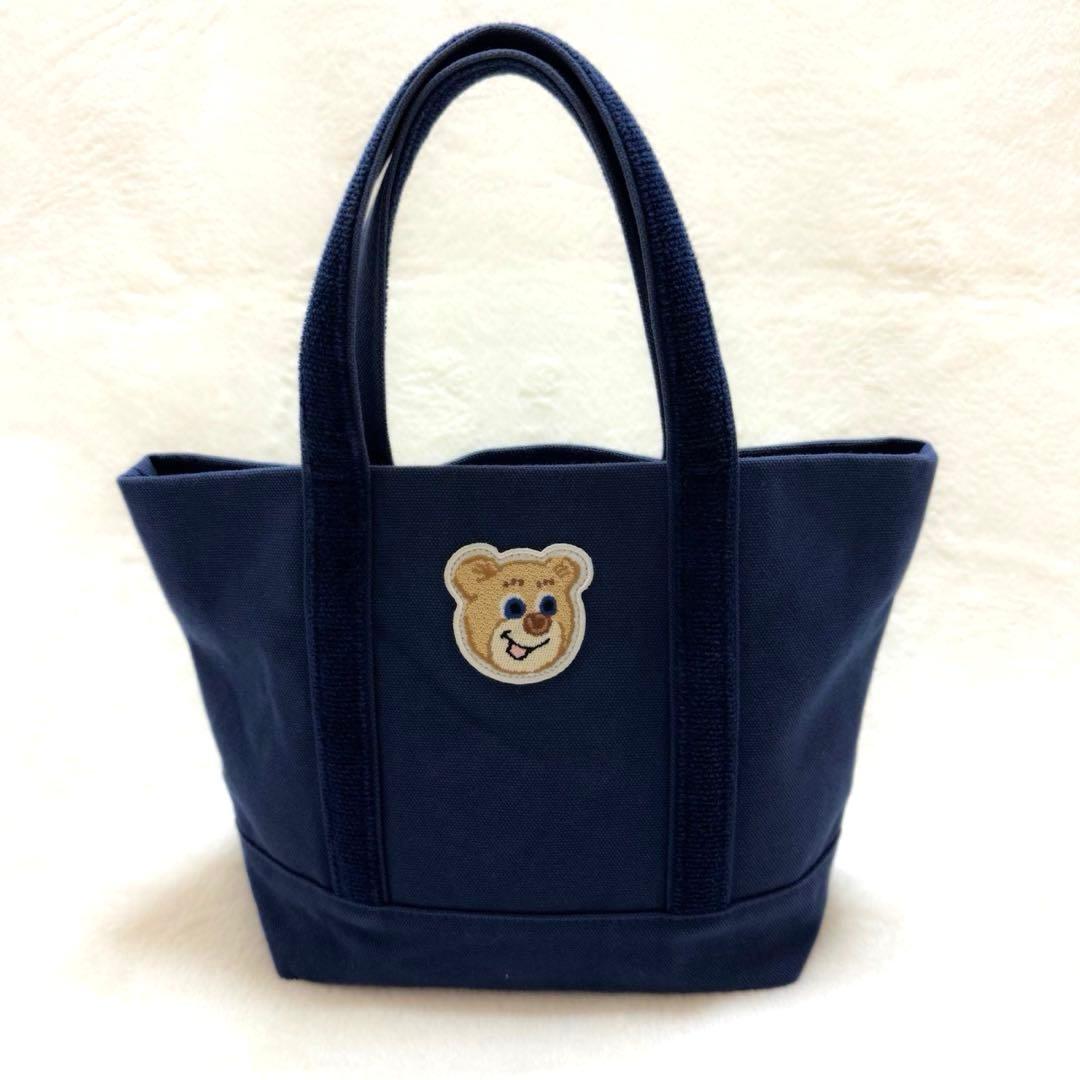 【フェイラー】オールドテディ ワッペン トートバッグ ネイビー 小