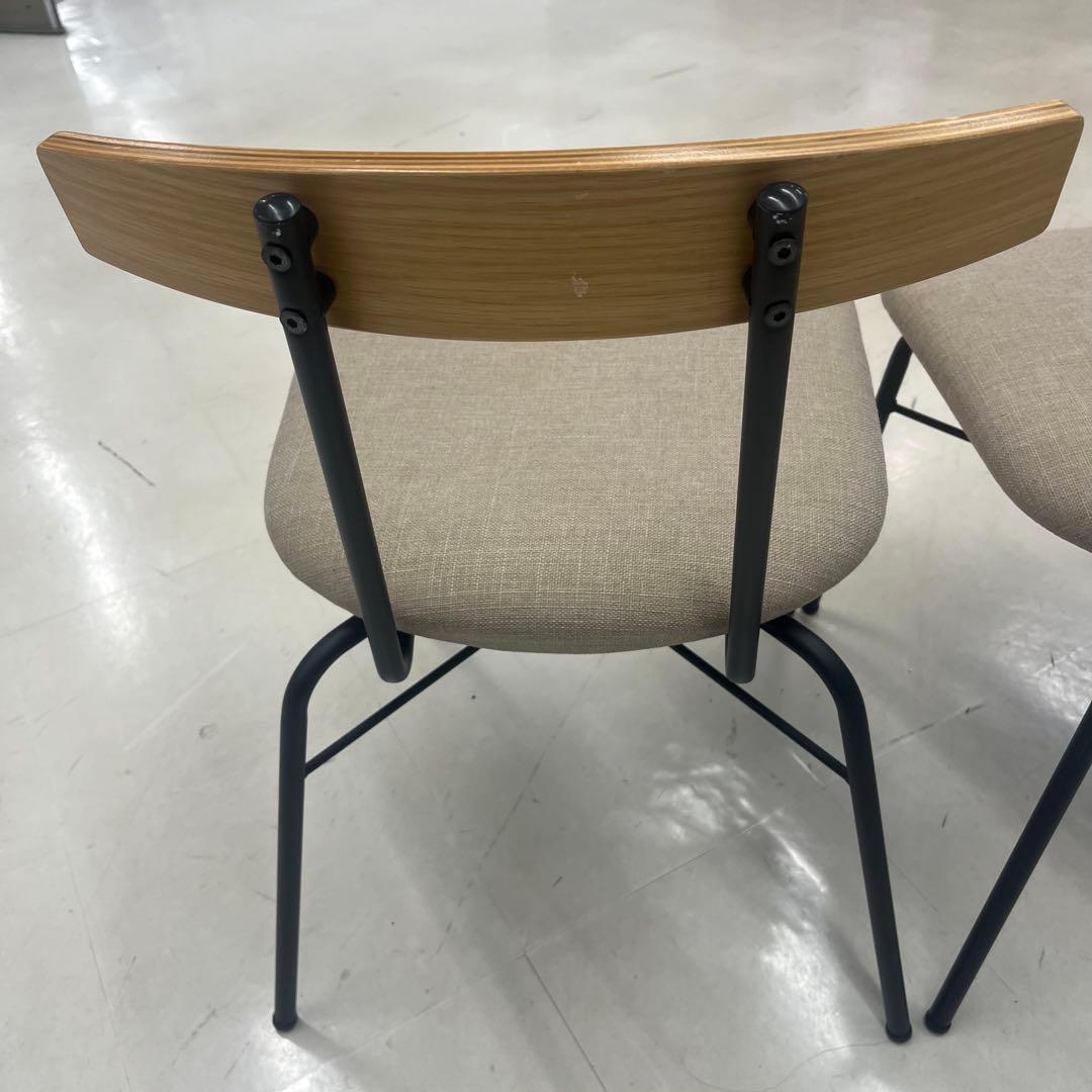 【良品】KANADEMONO ダイニングチェア　アイアン脚　2脚セット　ベージュ