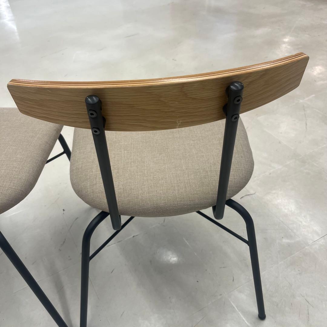 【良品】KANADEMONO ダイニングチェア　アイアン脚　2脚セット　ベージュ