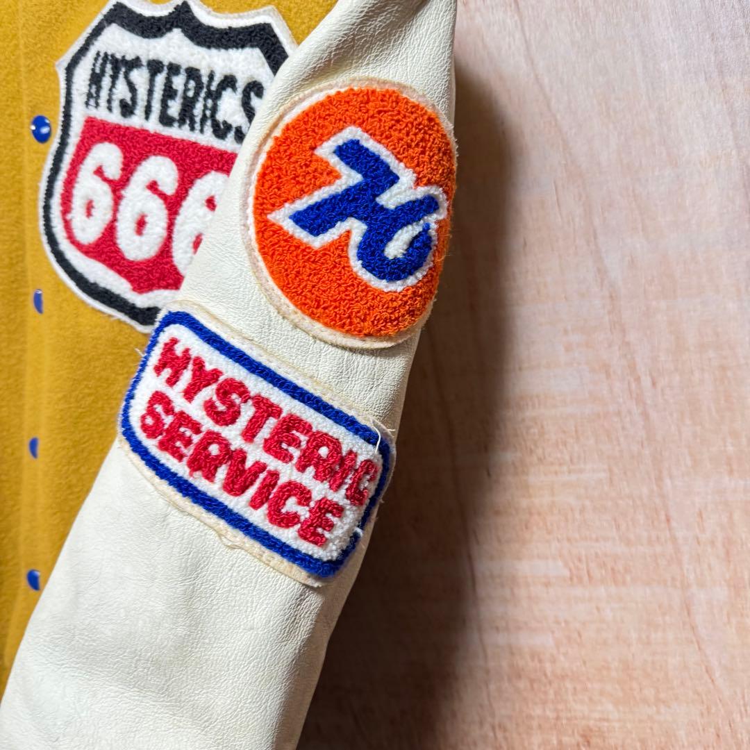 Hysteric Glamour スタジャン ウールxレザー イエロー Lサイズ