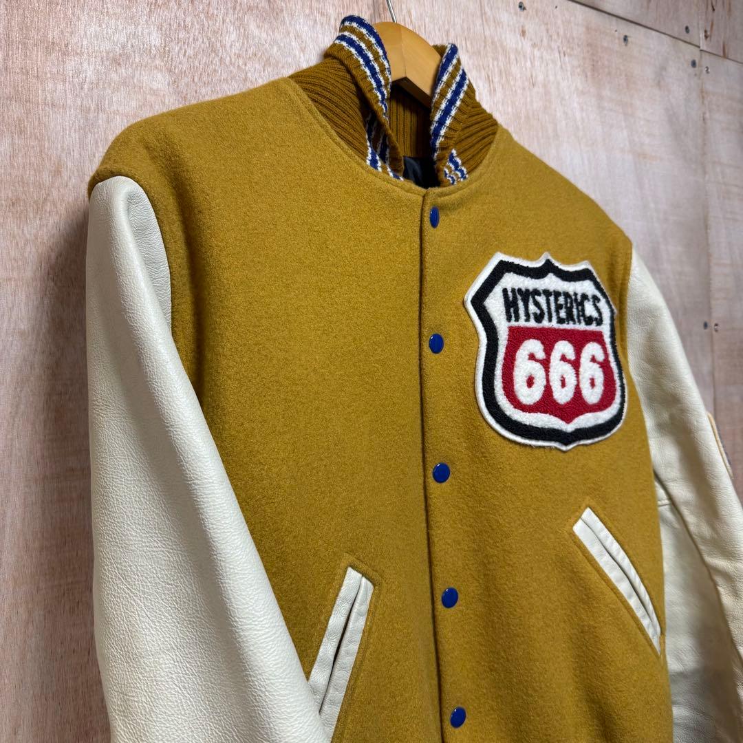 Hysteric Glamour スタジャン ウールxレザー イエロー Lサイズ