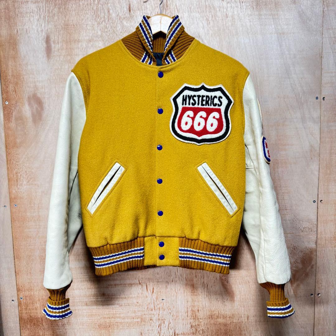 Hysteric Glamour スタジャン ウールxレザー イエロー Lサイズ