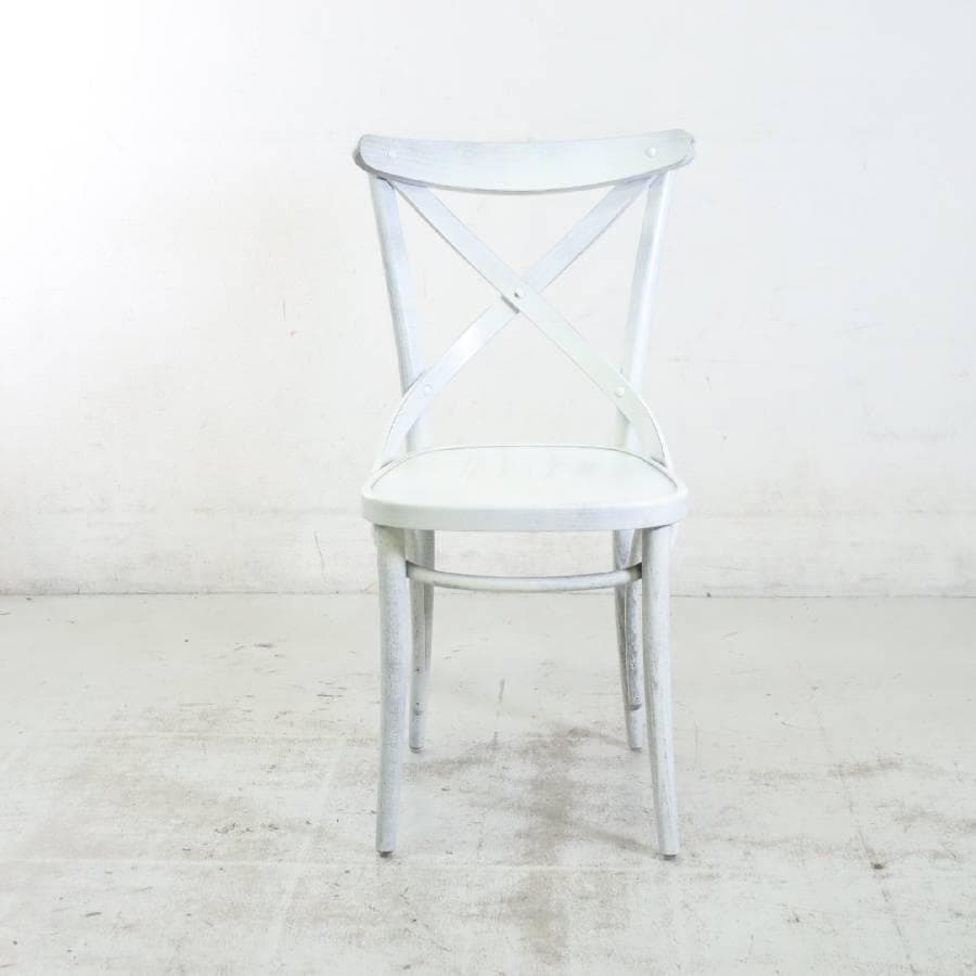 TON クロスバック ダイニングチェア アンティークホワイト 曲げ木 チェコ製2