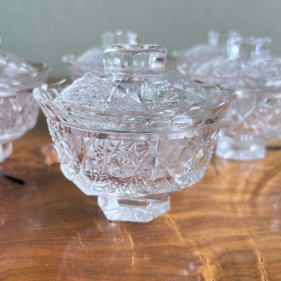 【希少】蓋付 珍味入 銀座和光 硝子 WAKO