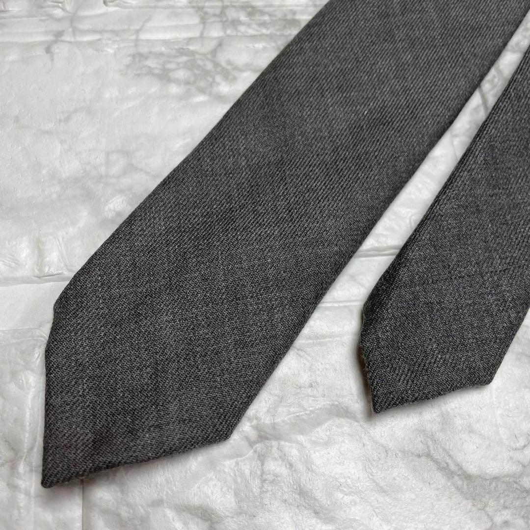 THOMBROWNE トムブラウン　ネクタイ　ソリッドタイ　グレー　トリコロール