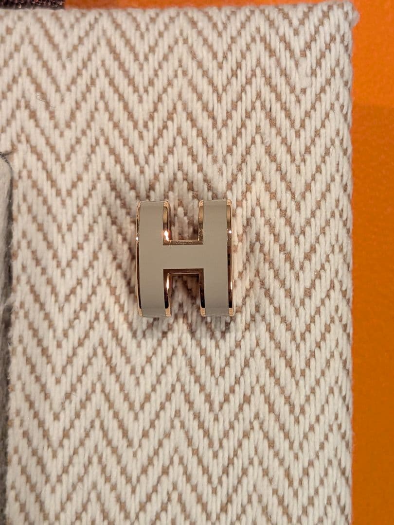 【HERMES】エルメス ポップアッシュミニ Hポップ ピアス　マロングラッセ