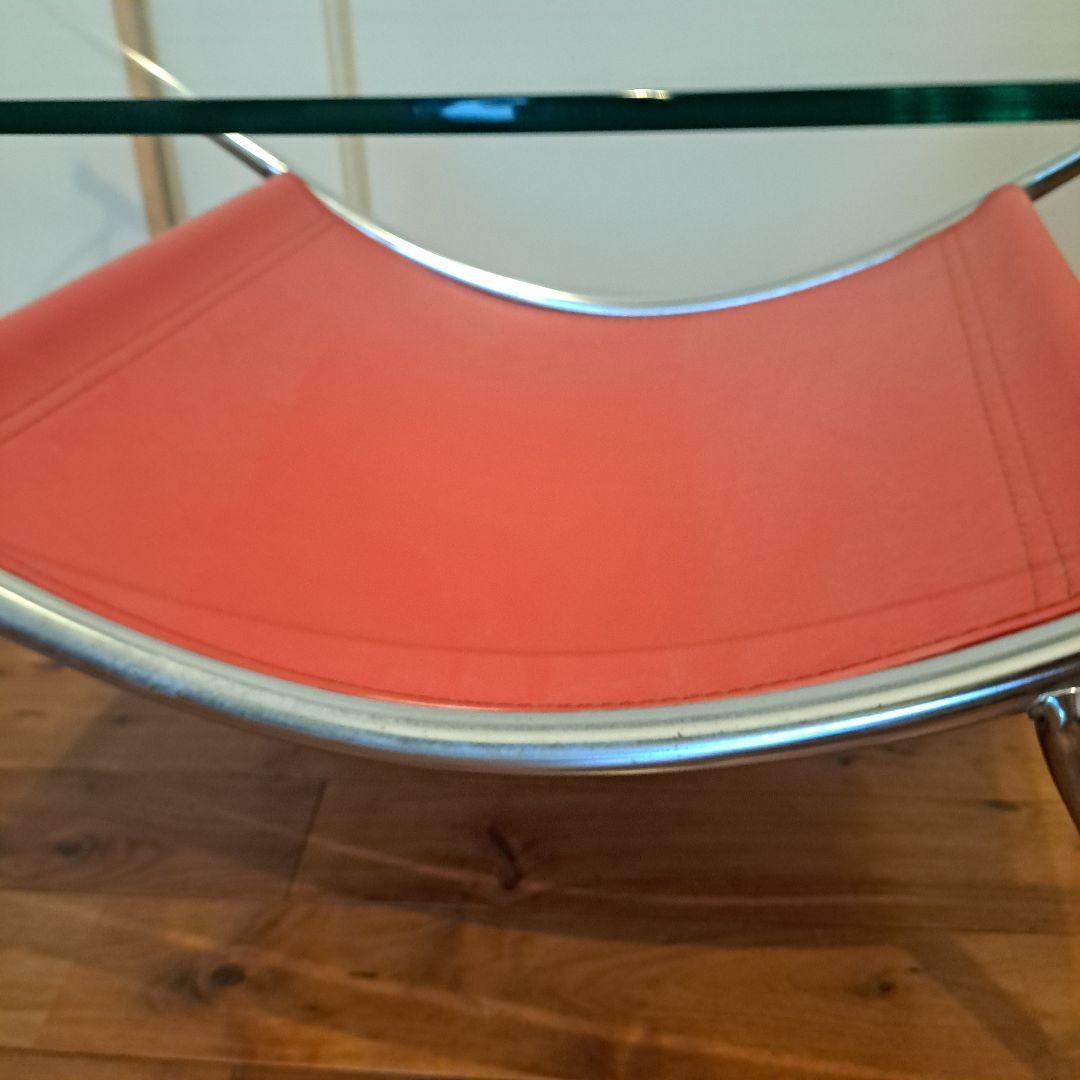 ヴィンテージ　ミッドセンチュリー ガラス センターテーブル ビンテージ メタル