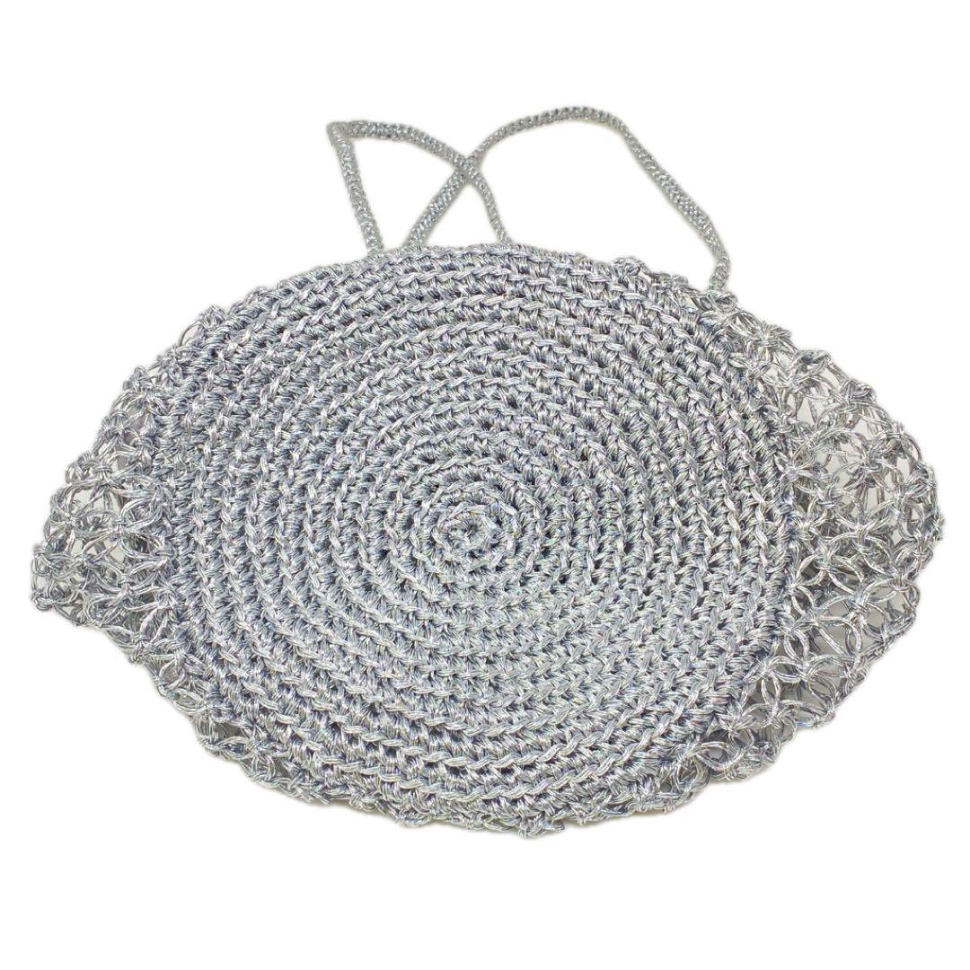 未使用The BAGMATI バグマティ LUREX シルバー かごバッグ