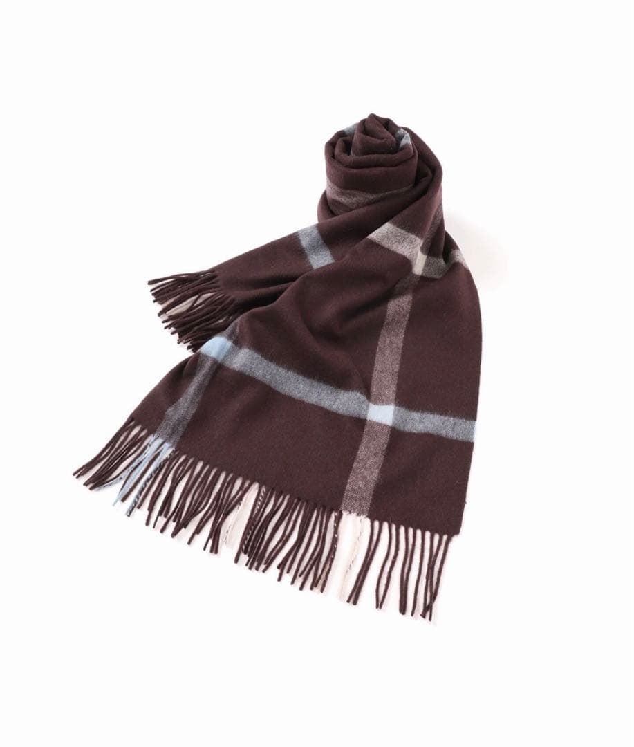 TWEEDMILL/ツイードミル☆チェックストール ブラウン 2025年タグあり