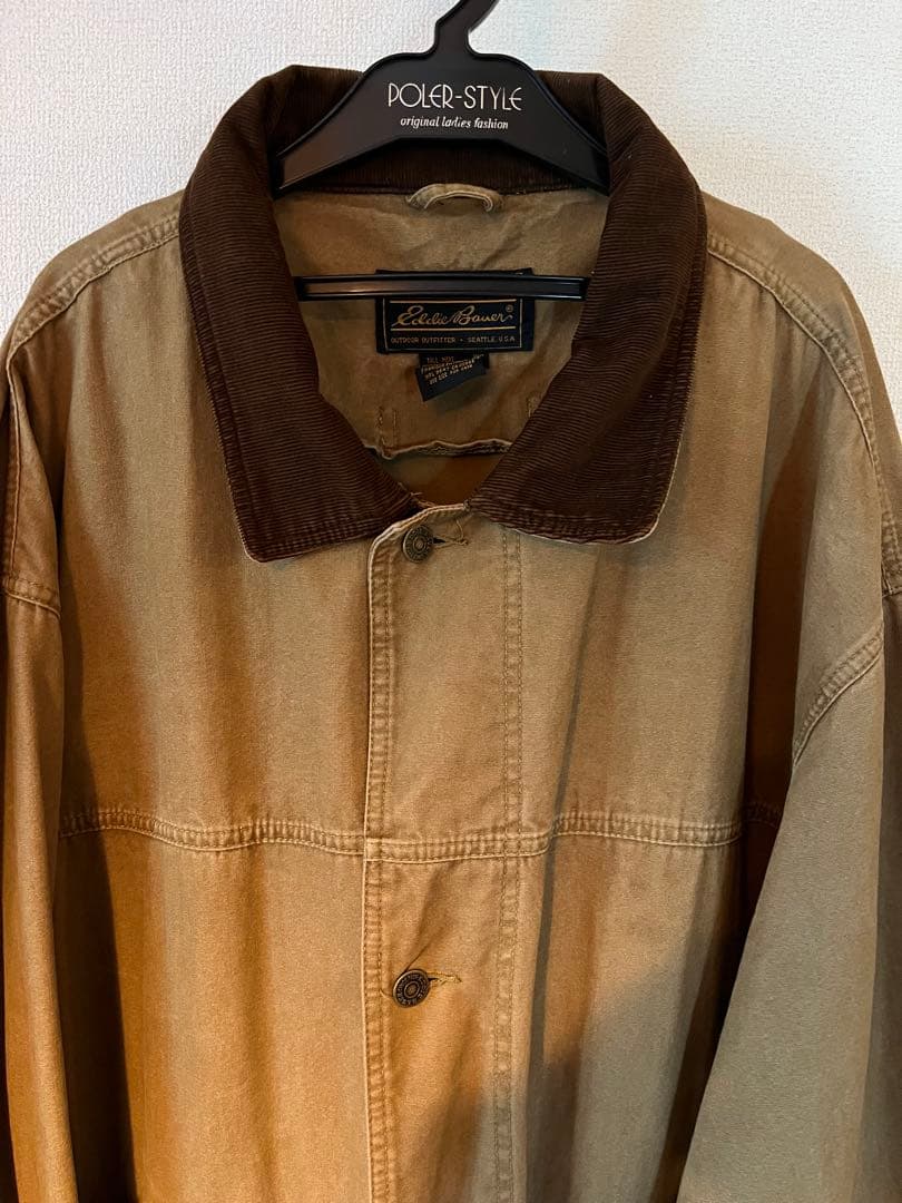 【最終値下げ】Eddie Bauer 黒タグ　ベージュ ロングコート XXL