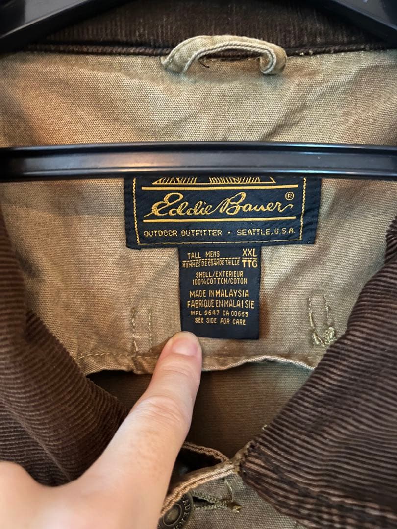 【最終値下げ】Eddie Bauer 黒タグ　ベージュ ロングコート XXL