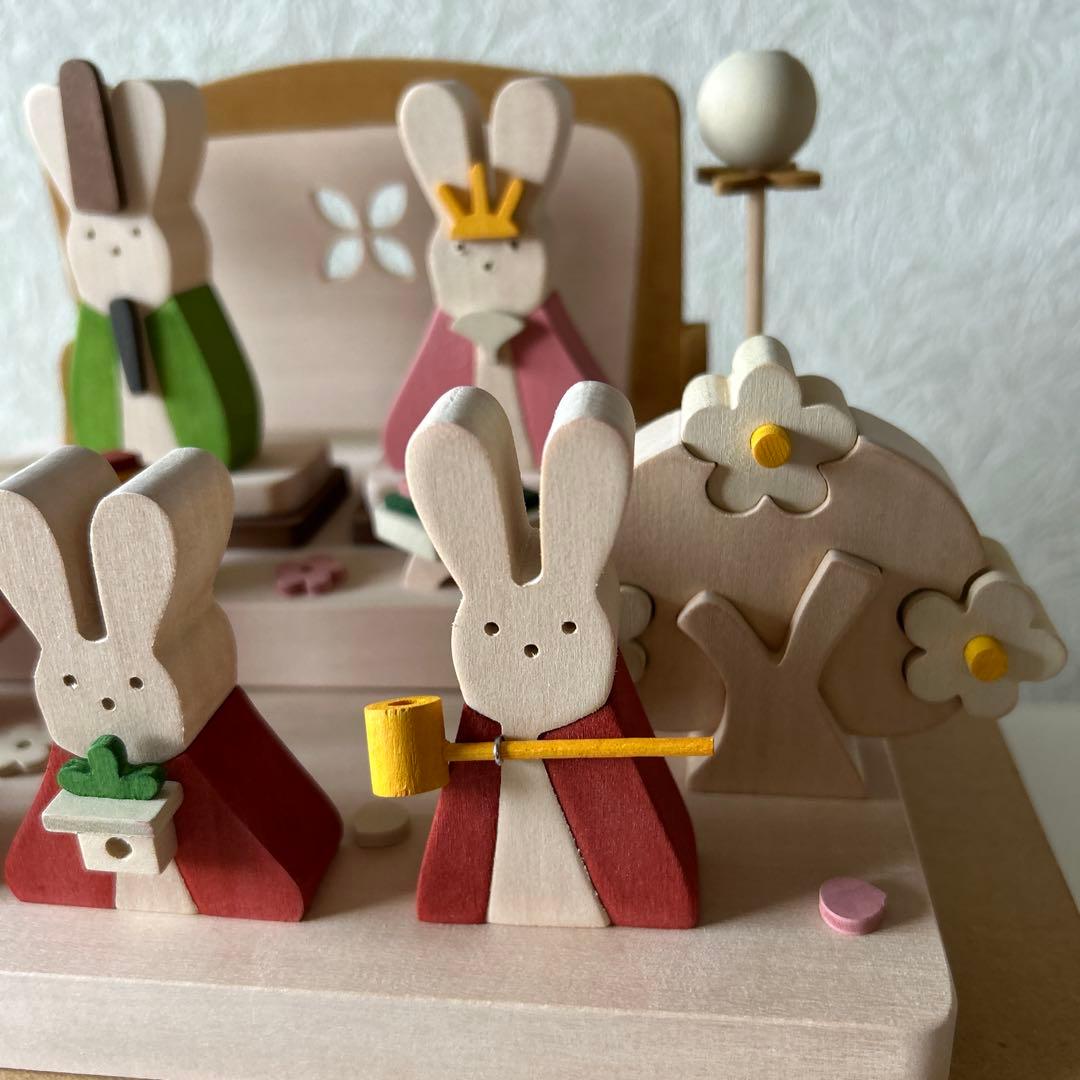 組み木ひな祭りうさぎ人形セット　ブレーメンの音楽隊