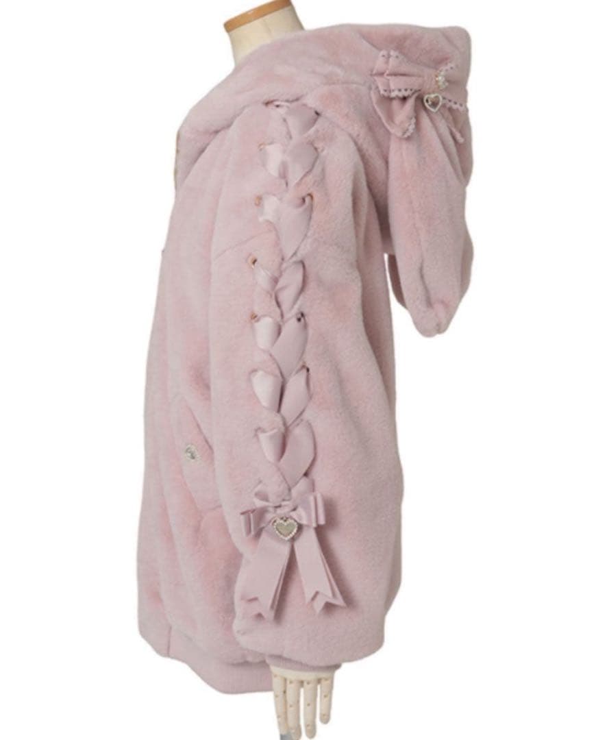 ♡ LIZLISA リズリサ リボン うさみみファーブルゾン ピンク ♡