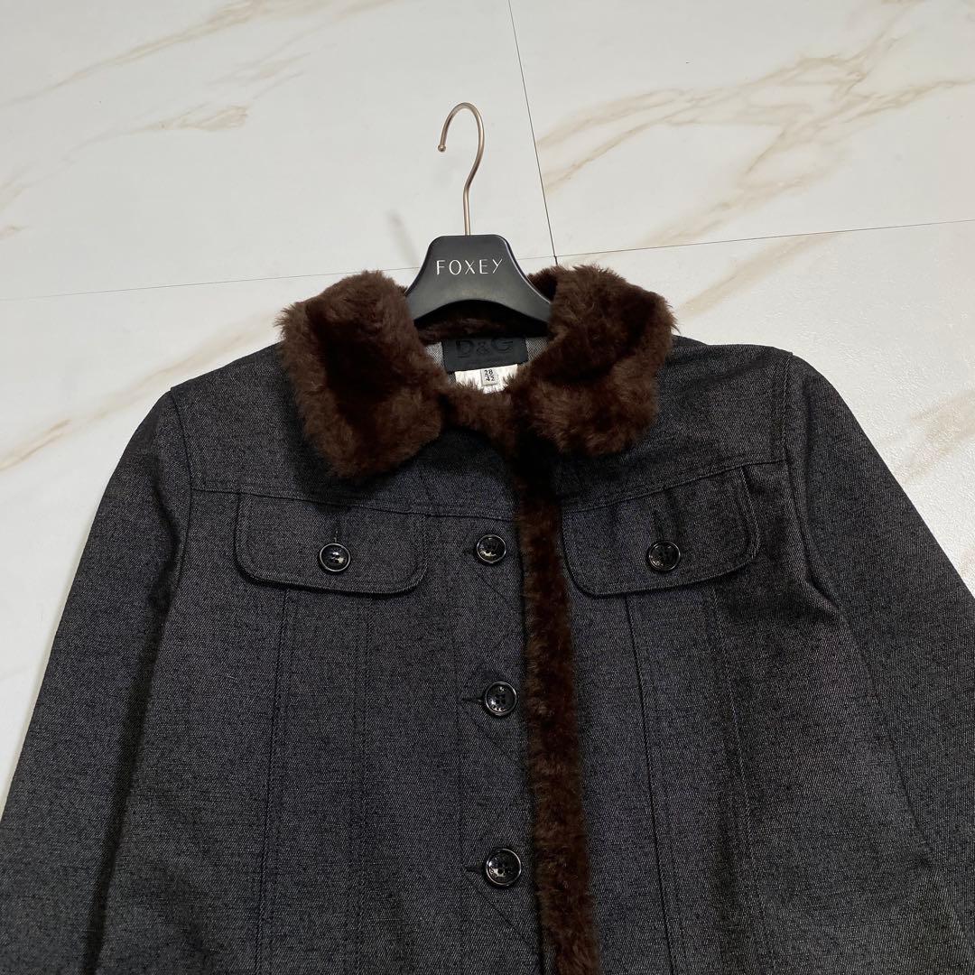 未使用級♡ドルチェアンドガッバーナ ファー デニムショートジャケット Gジャン