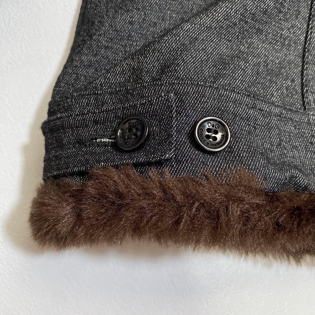 未使用級♡ドルチェアンドガッバーナ ファー デニムショートジャケット Gジャン