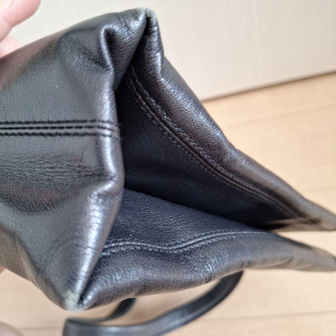 BVLGARI ブラックレザートートバッグ