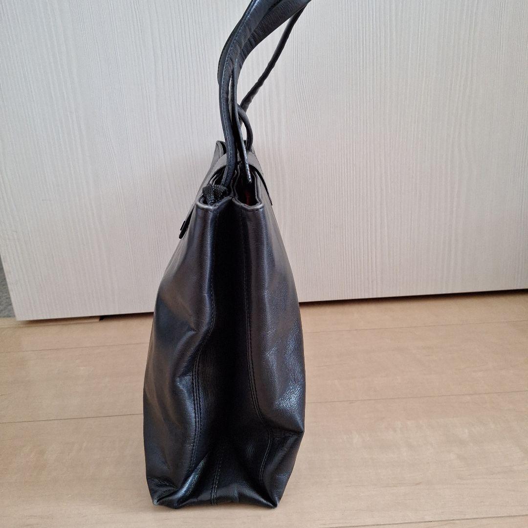 BVLGARI ブラックレザートートバッグ