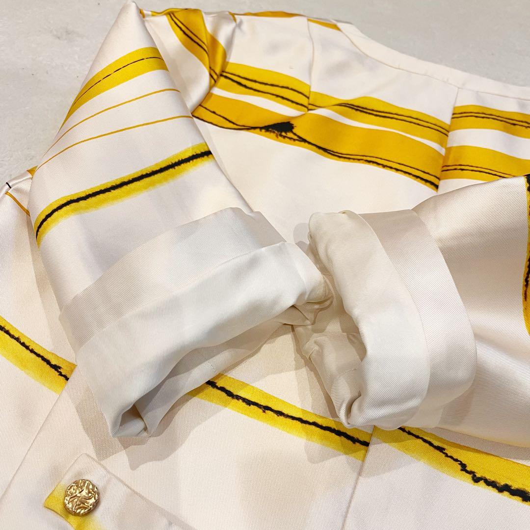 ルイ ヴィトン ノーカラージャケット　シルク　レディース　ホワイト　36 M相当