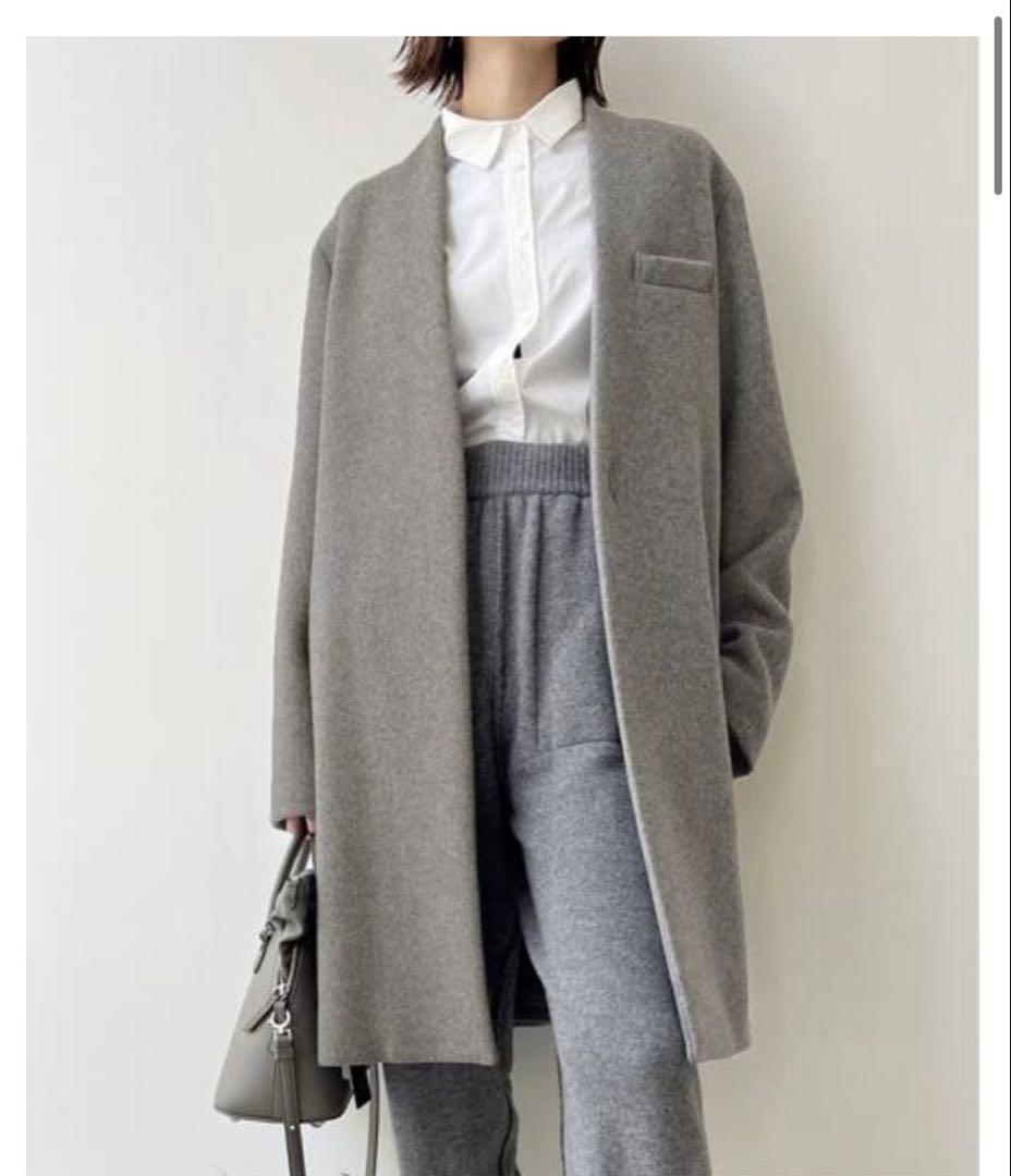 deuxieme classe ノーカラー　チェスターコート　超美品‼️