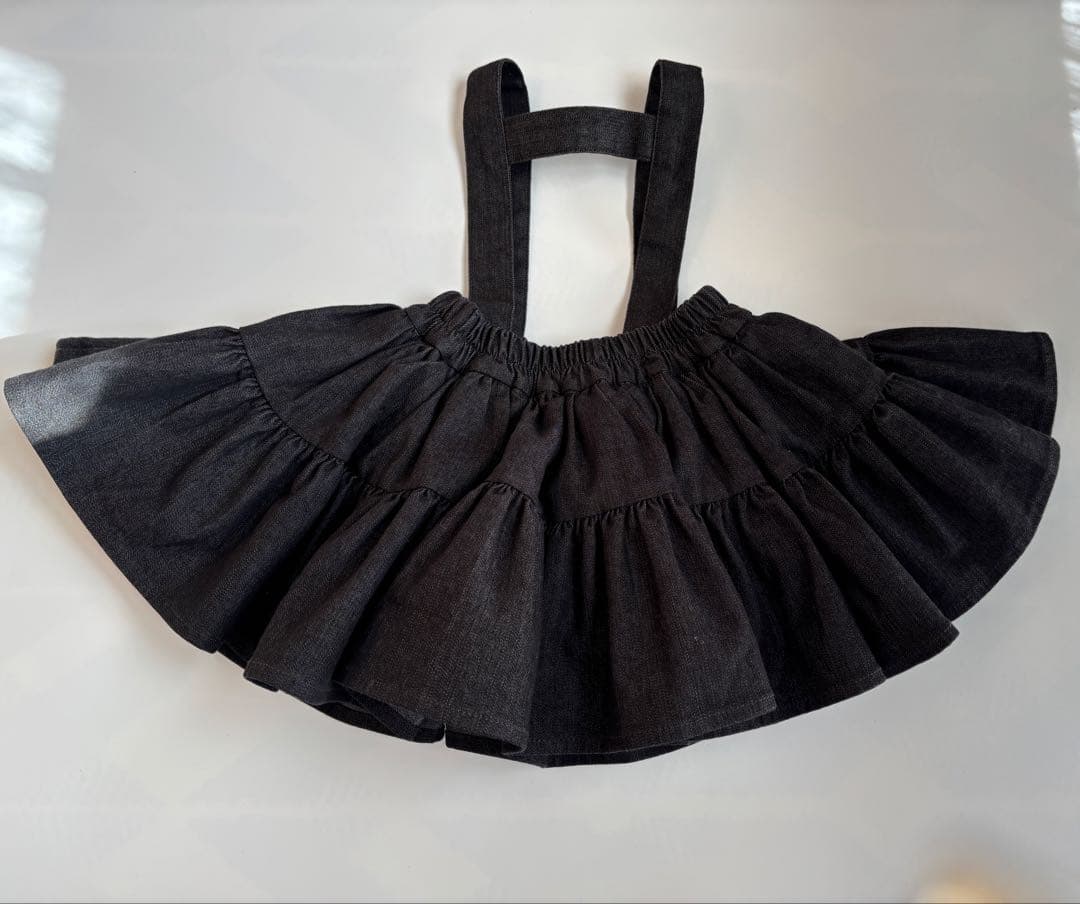 【新品】Wonny Ribbon　Black denim skirt Sサイズ