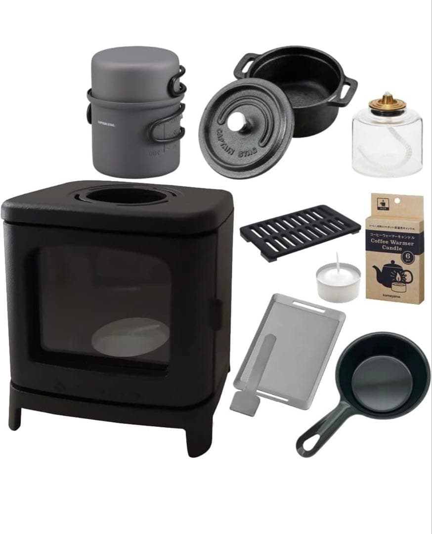 10285ちいさなまきストーブランプ ミニフライパン＆プチボトル付き 8点セット