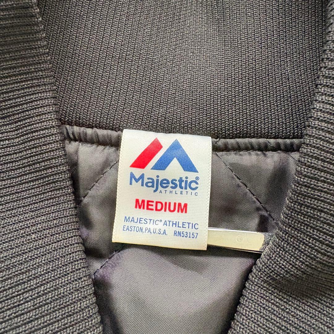 【Majestic】マジェスティック ワッペン総柄 スタジャン キルティング 黒