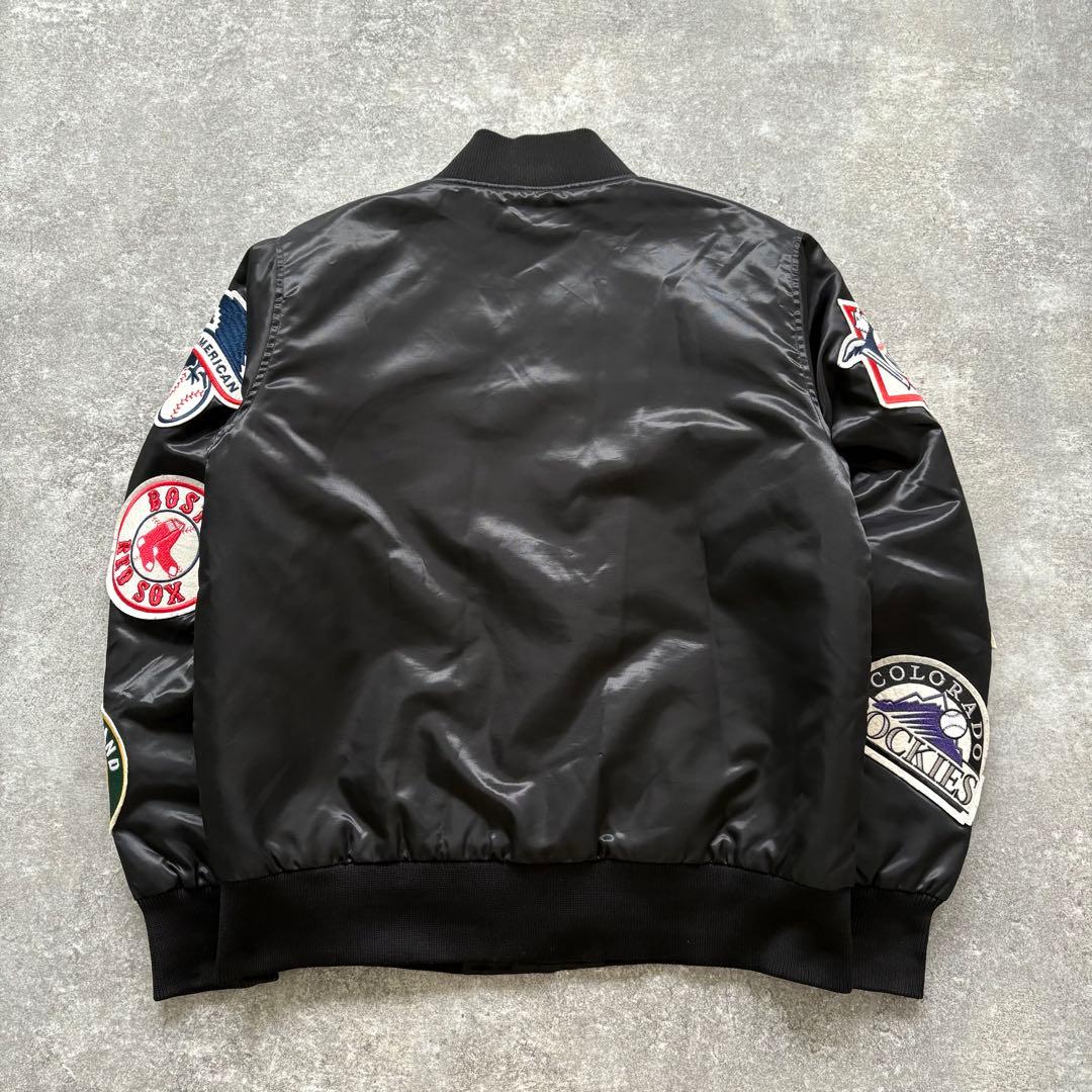 【Majestic】マジェスティック ワッペン総柄 スタジャン キルティング 黒