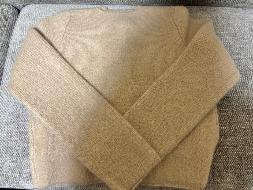 anuans カシミヤブレンドノーカラーニットジャケット　ベージュ　試着のみ