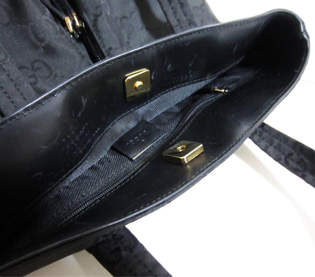 【美品】GUCCI グッチGGナイロントートバッグ黒