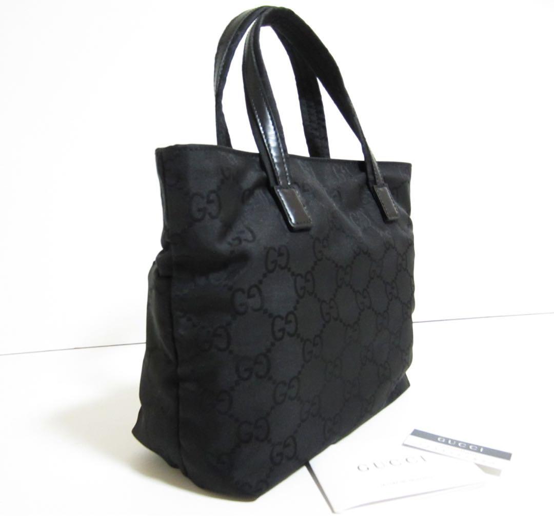 【美品】GUCCI グッチGGナイロントートバッグ黒