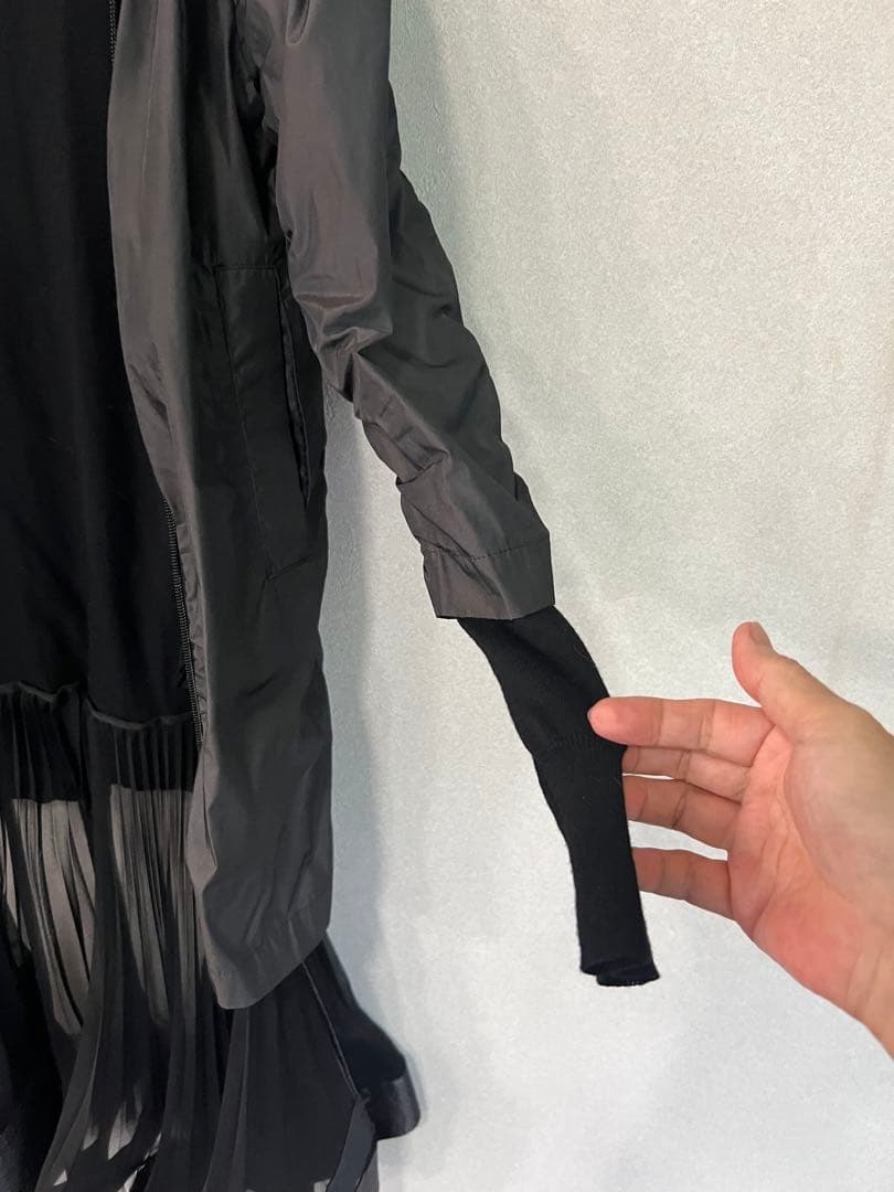 Yai〜本日中★Sacaiサカイ★プリーツニットドッキングブルゾン★S