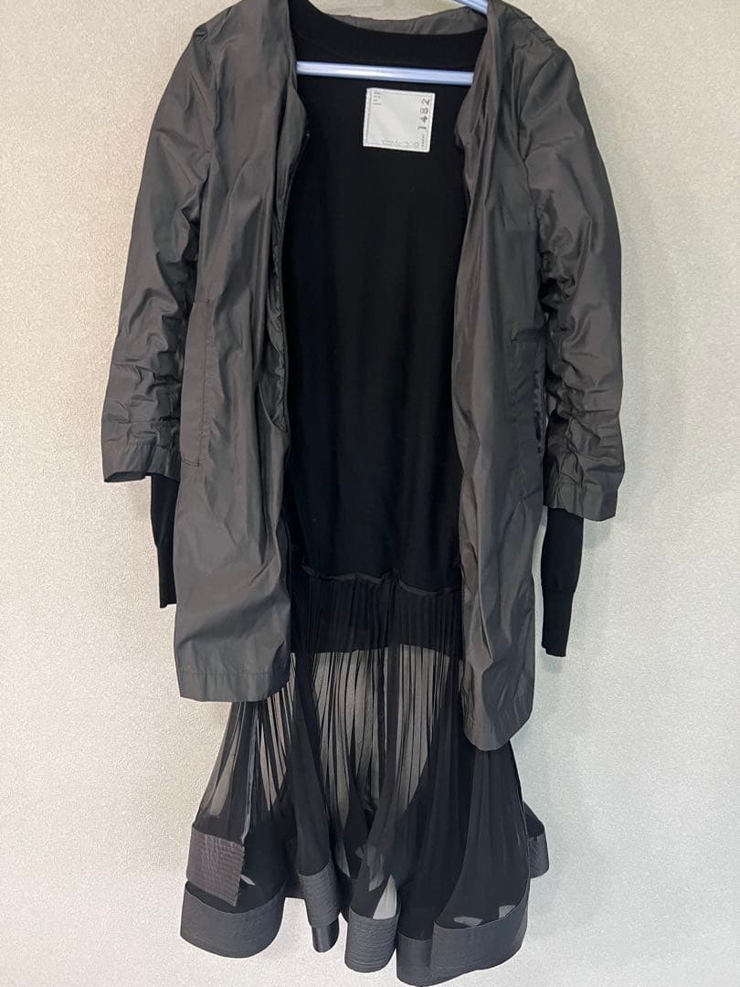 Yai〜本日中★Sacaiサカイ★プリーツニットドッキングブルゾン★S