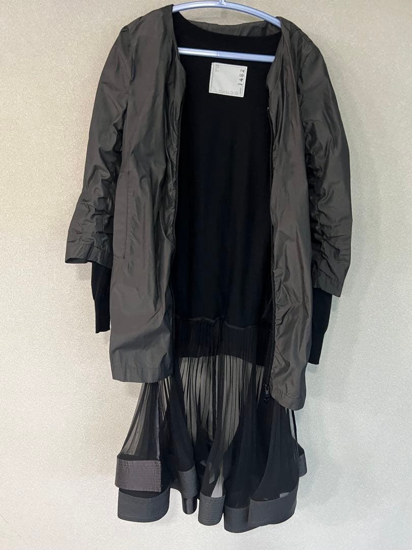 Yai〜本日中★Sacaiサカイ★プリーツニットドッキングブルゾン★S