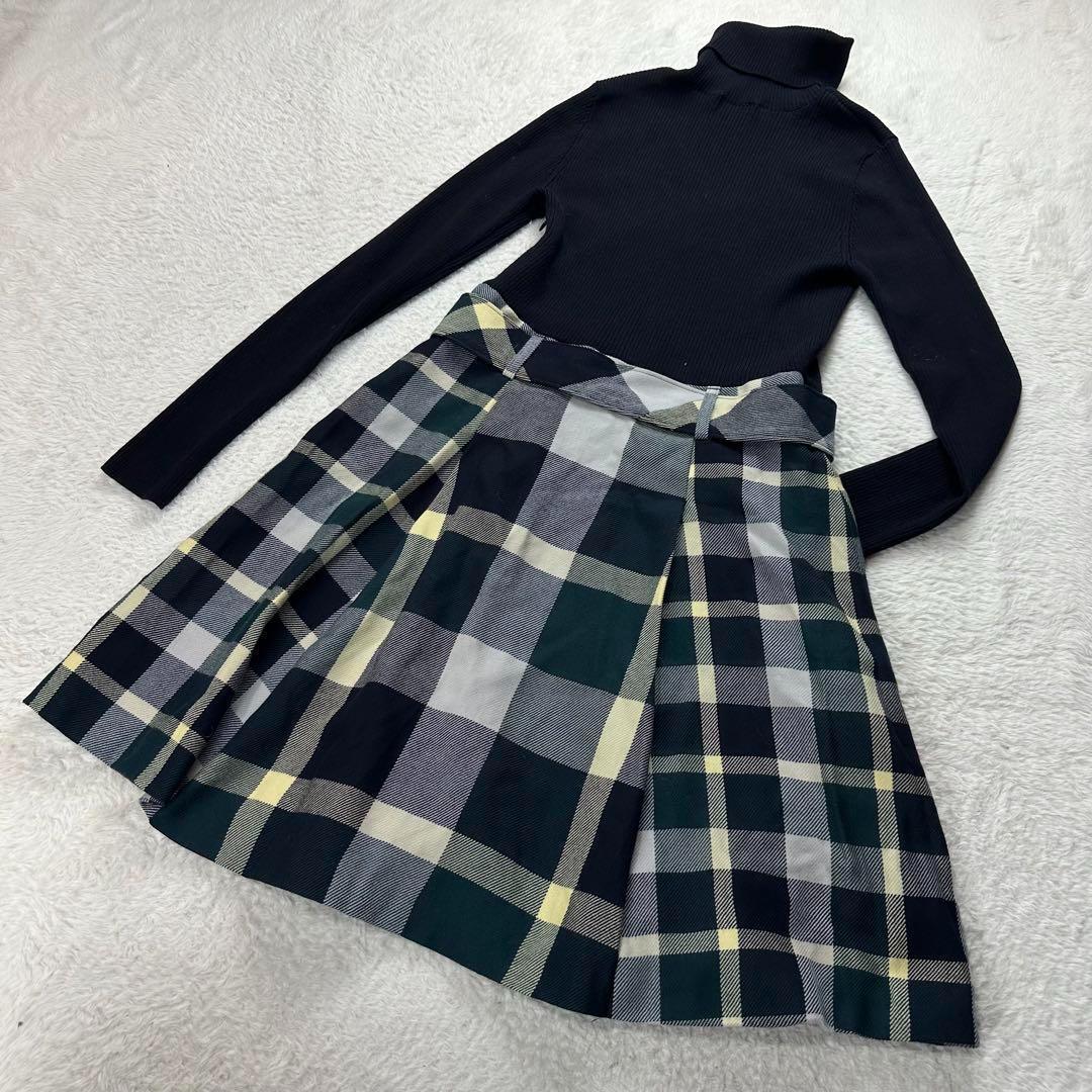 ブルーレーベルクレストブリッジ✨タートルネックニットワンピース サイズ38