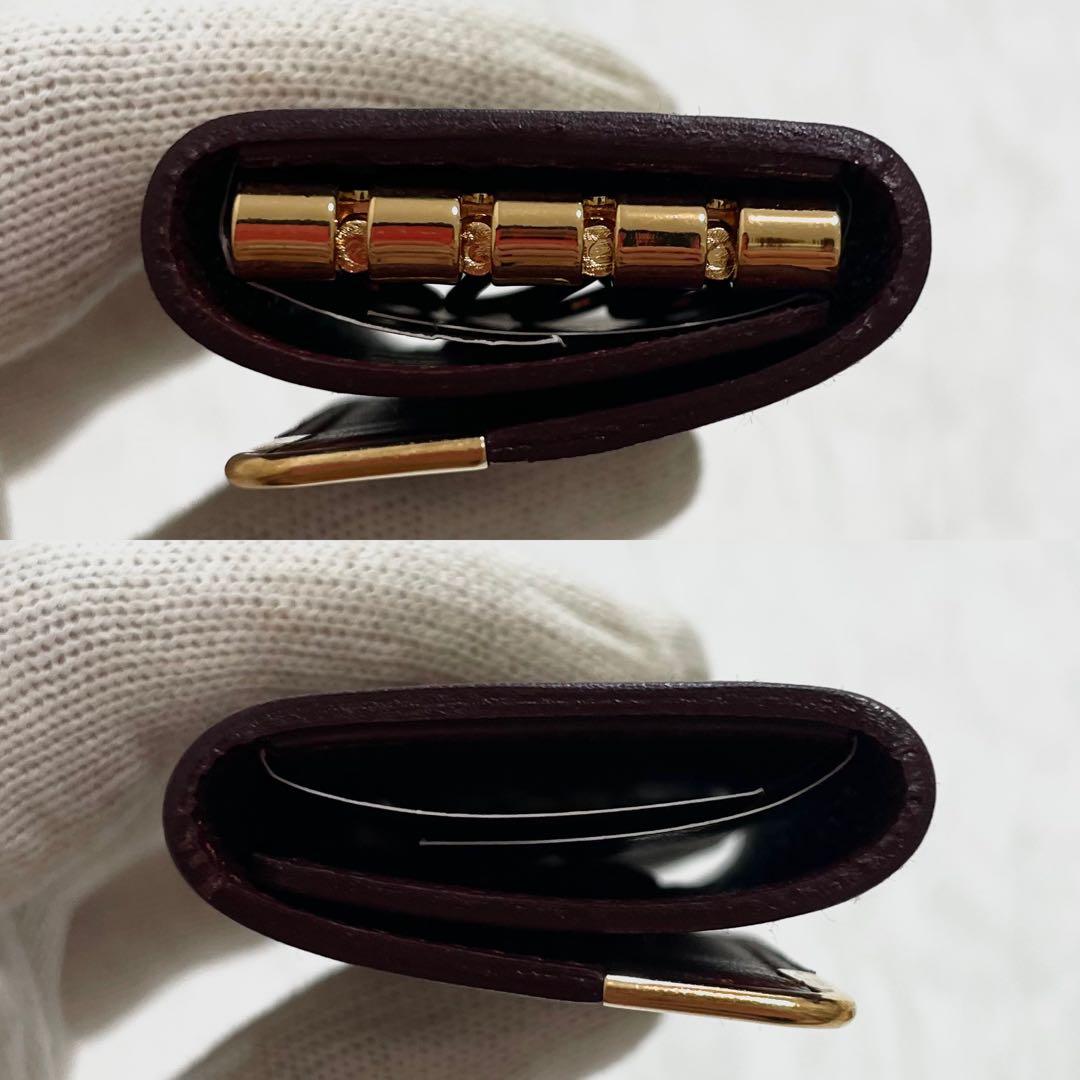 【✨未使用✨】カルティエ　キーケース　4連　マストライン　ボルドー　レザー