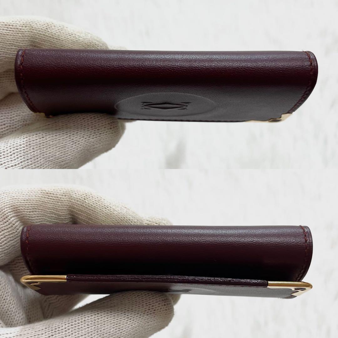 【✨未使用✨】カルティエ　キーケース　4連　マストライン　ボルドー　レザー