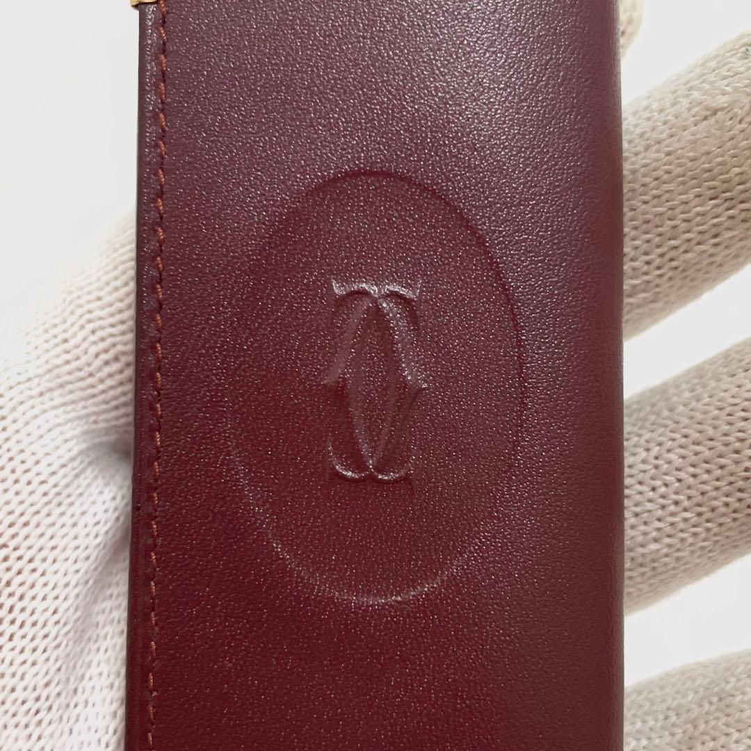 【✨未使用✨】カルティエ　キーケース　4連　マストライン　ボルドー　レザー