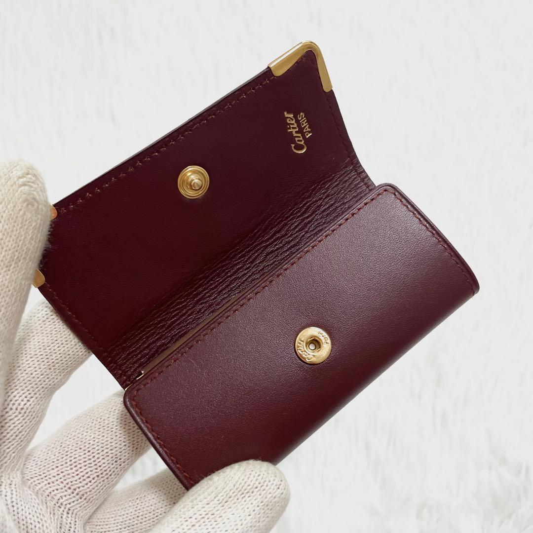 【✨未使用✨】カルティエ　キーケース　4連　マストライン　ボルドー　レザー